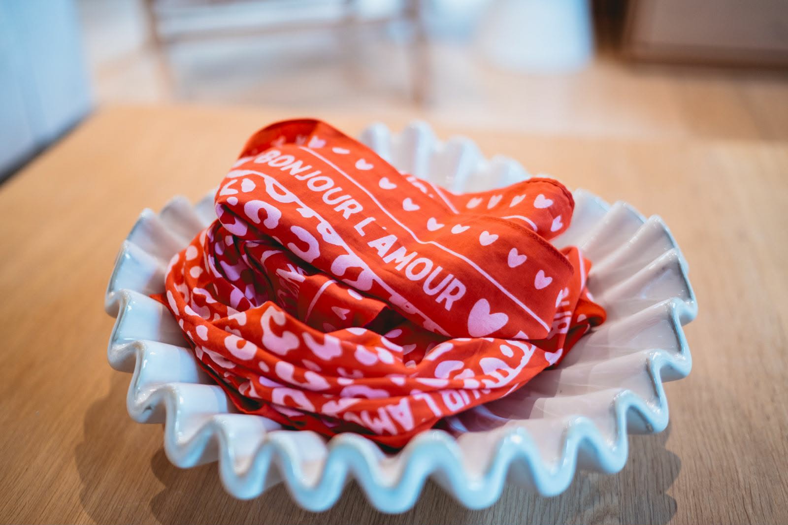 Grand Foulard Léo Rose/Rouge