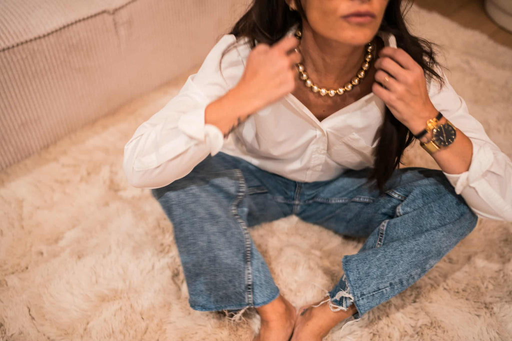 Collier perles dorées