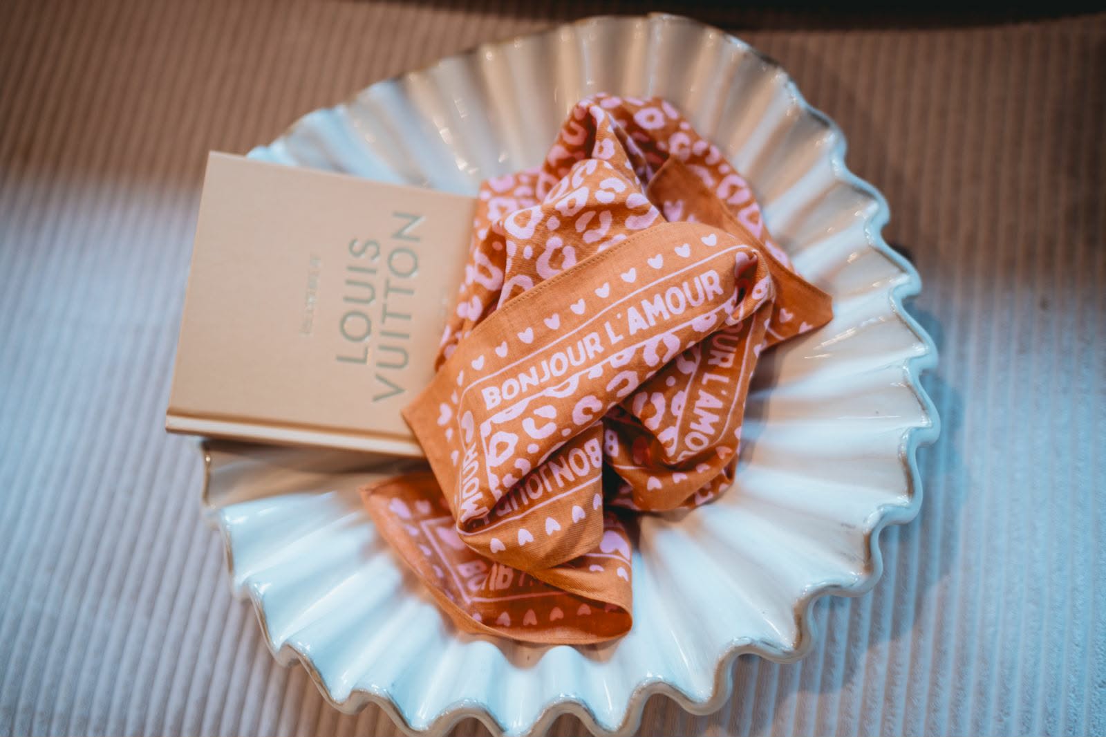 Petit Foulard Léo Rose/Marron