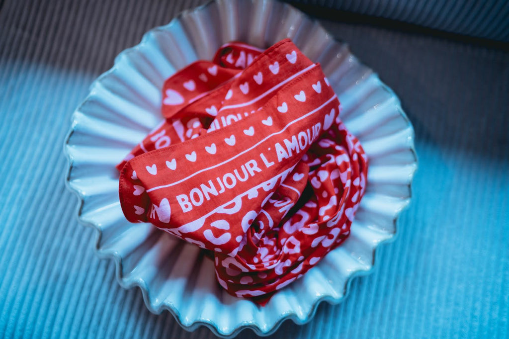 Grand Foulard Léo Rose/Rouge
