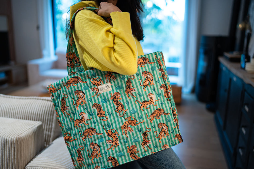 Cabas Tiger vert