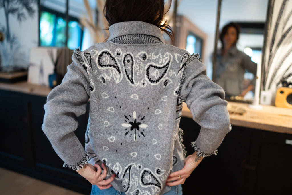 Veste Gilet Bandana Gris