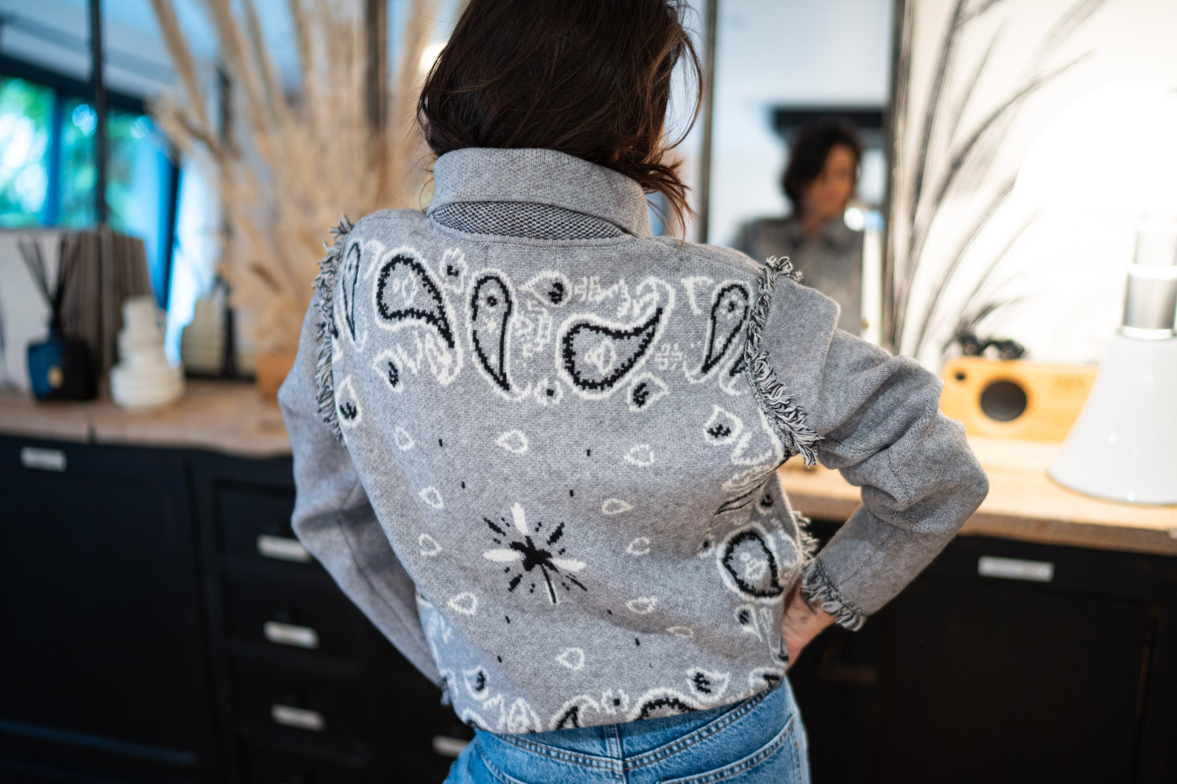 Veste Gilet Bandana Gris