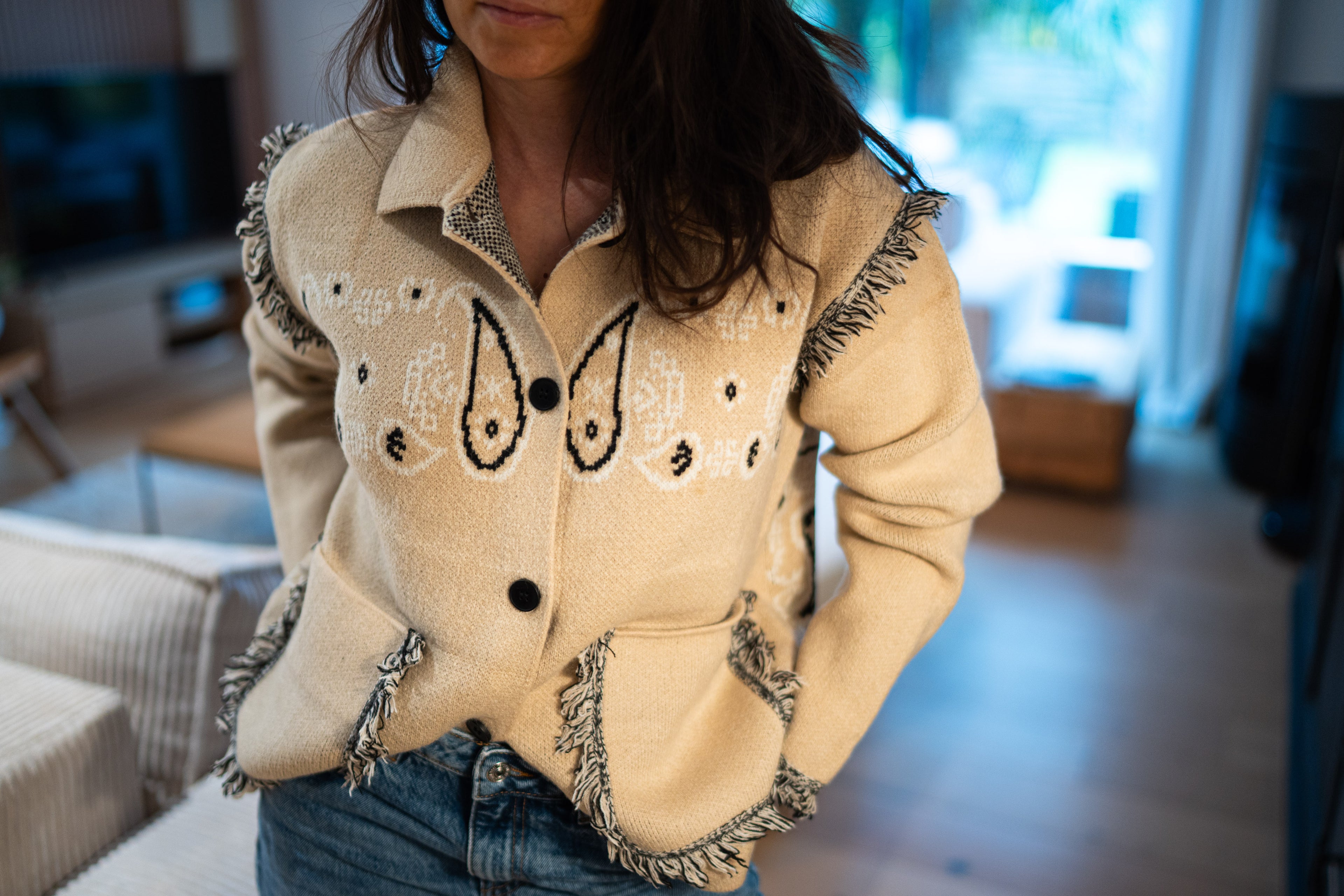 Veste Gilet Bandana Beige