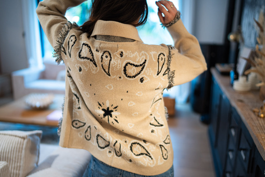 Veste Gilet Bandana Beige