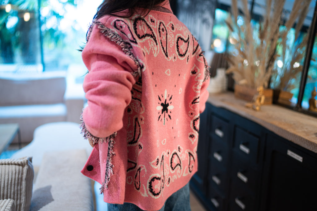 Veste Gilet Bandana Rose