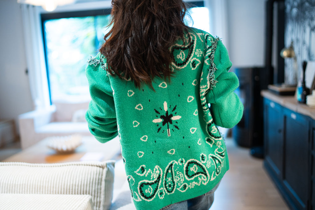 Veste Gilet Bandana Vert