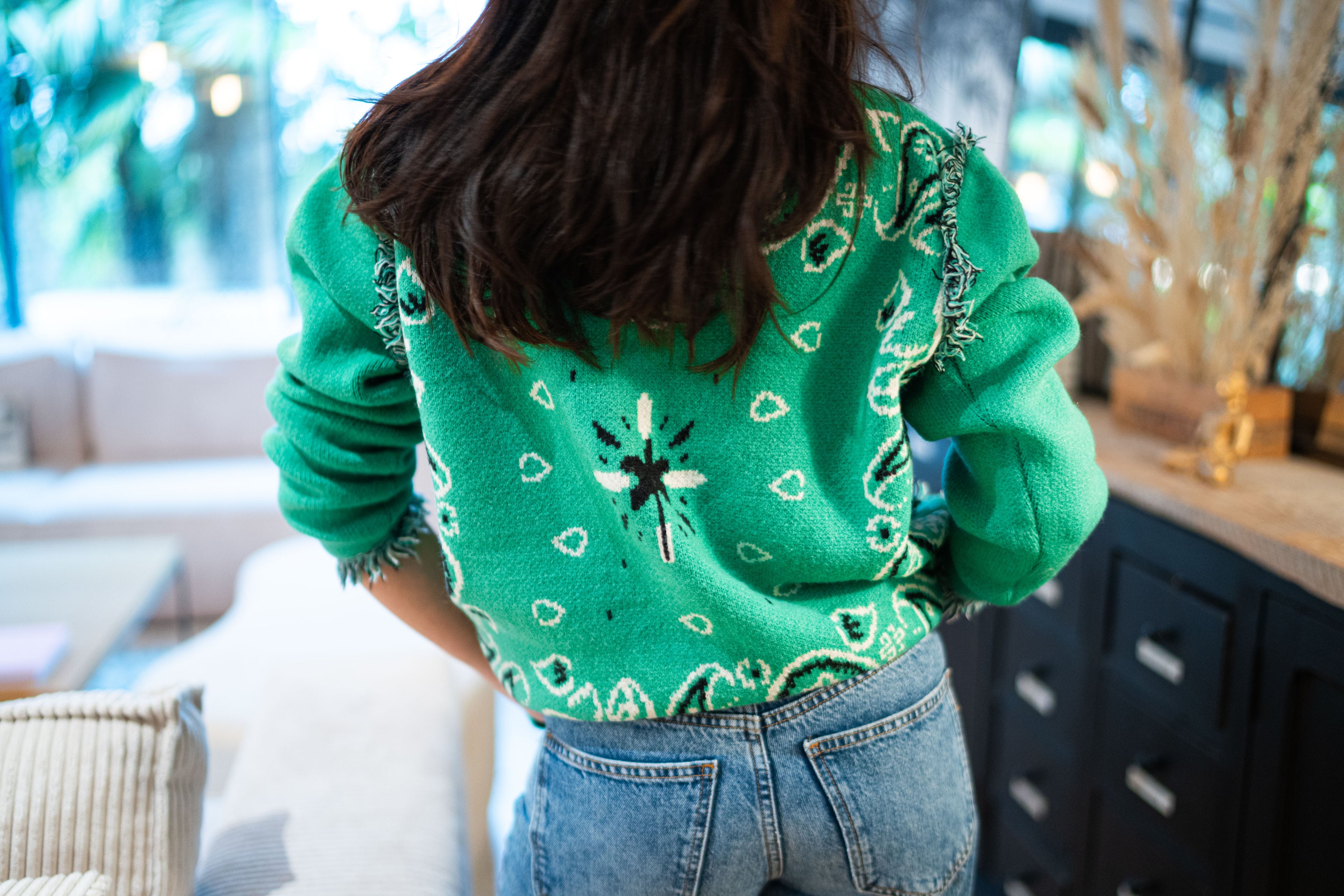 Veste Gilet Bandana Vert