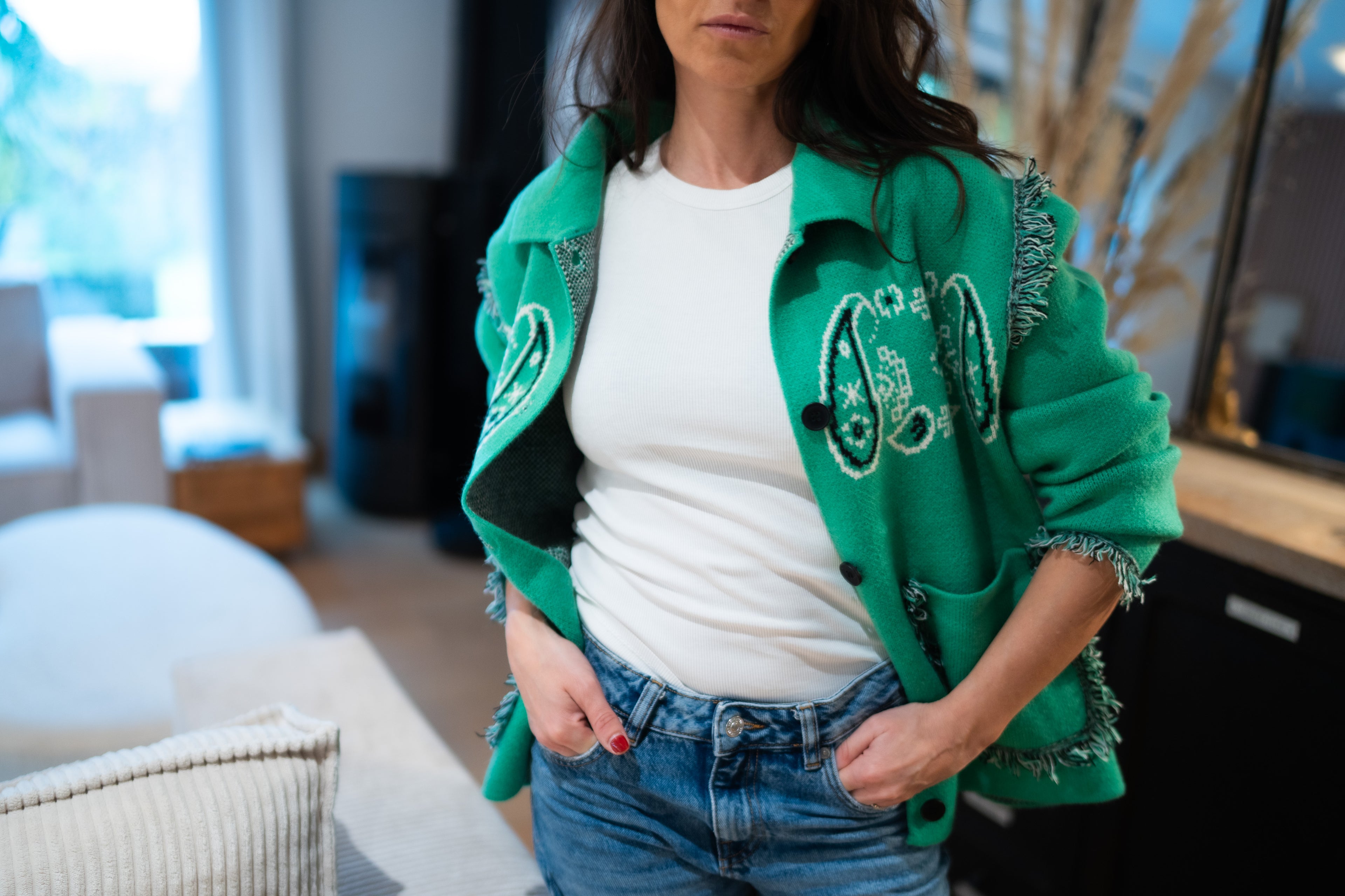 Veste Gilet Bandana Vert