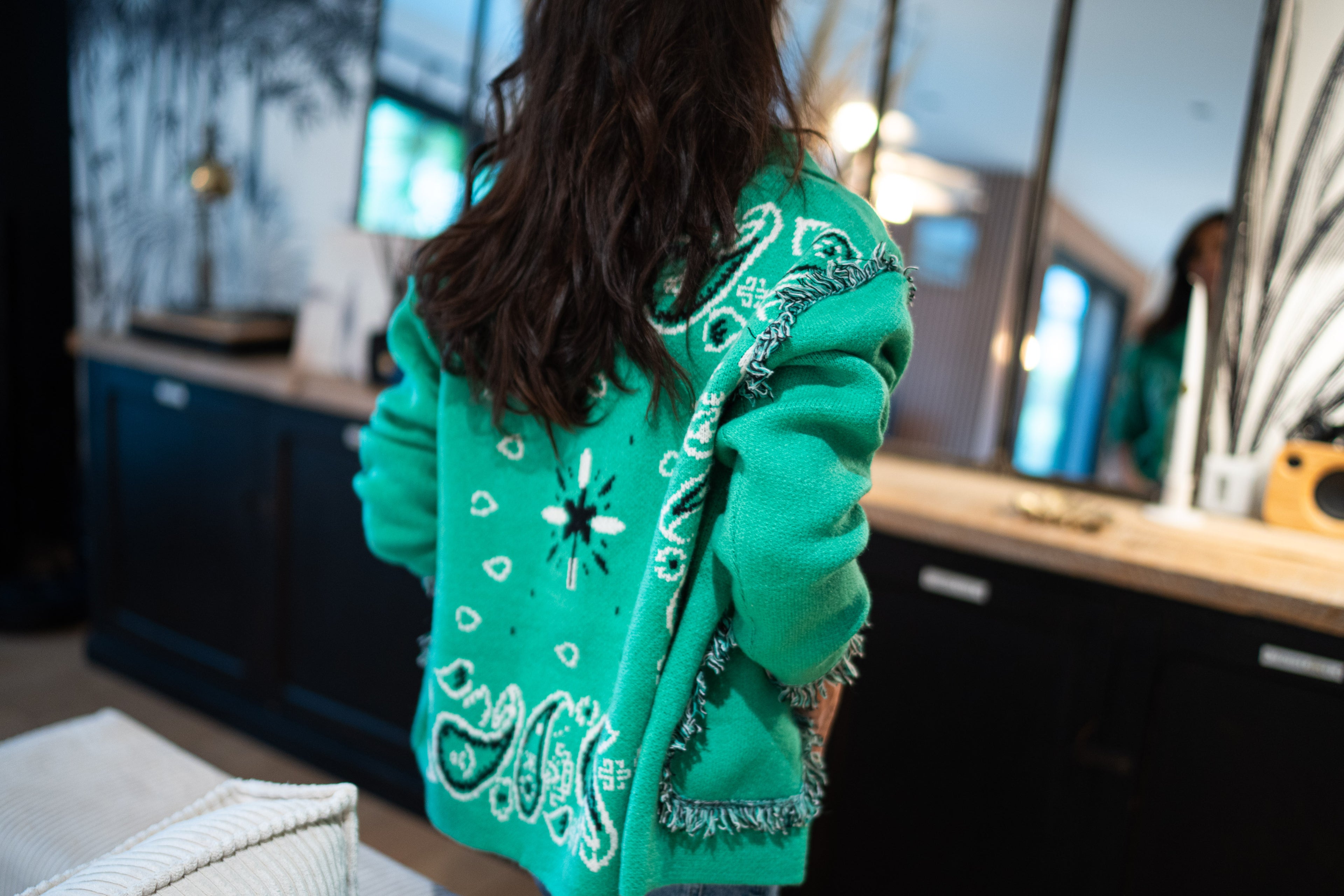 Veste Gilet Bandana Vert