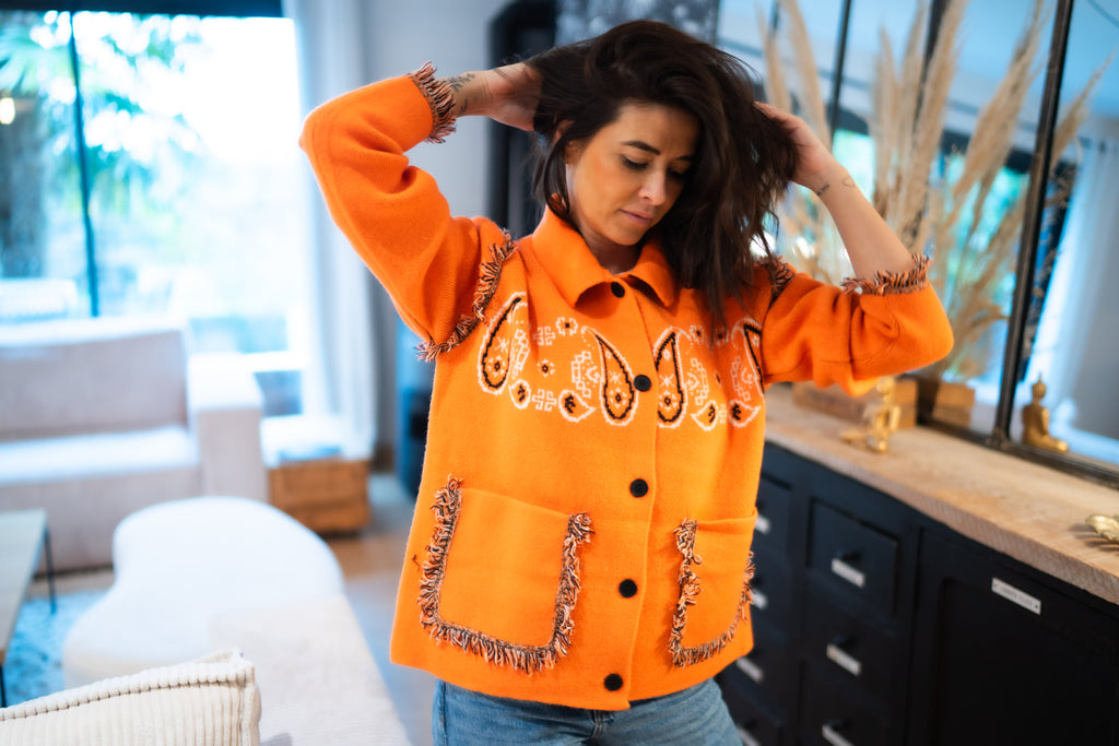 Veste Gilet Bandana Orange