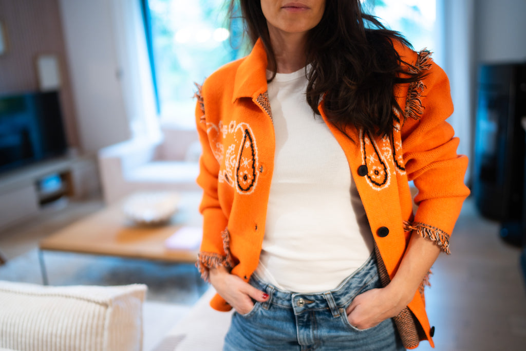 Veste Gilet Bandana Orange