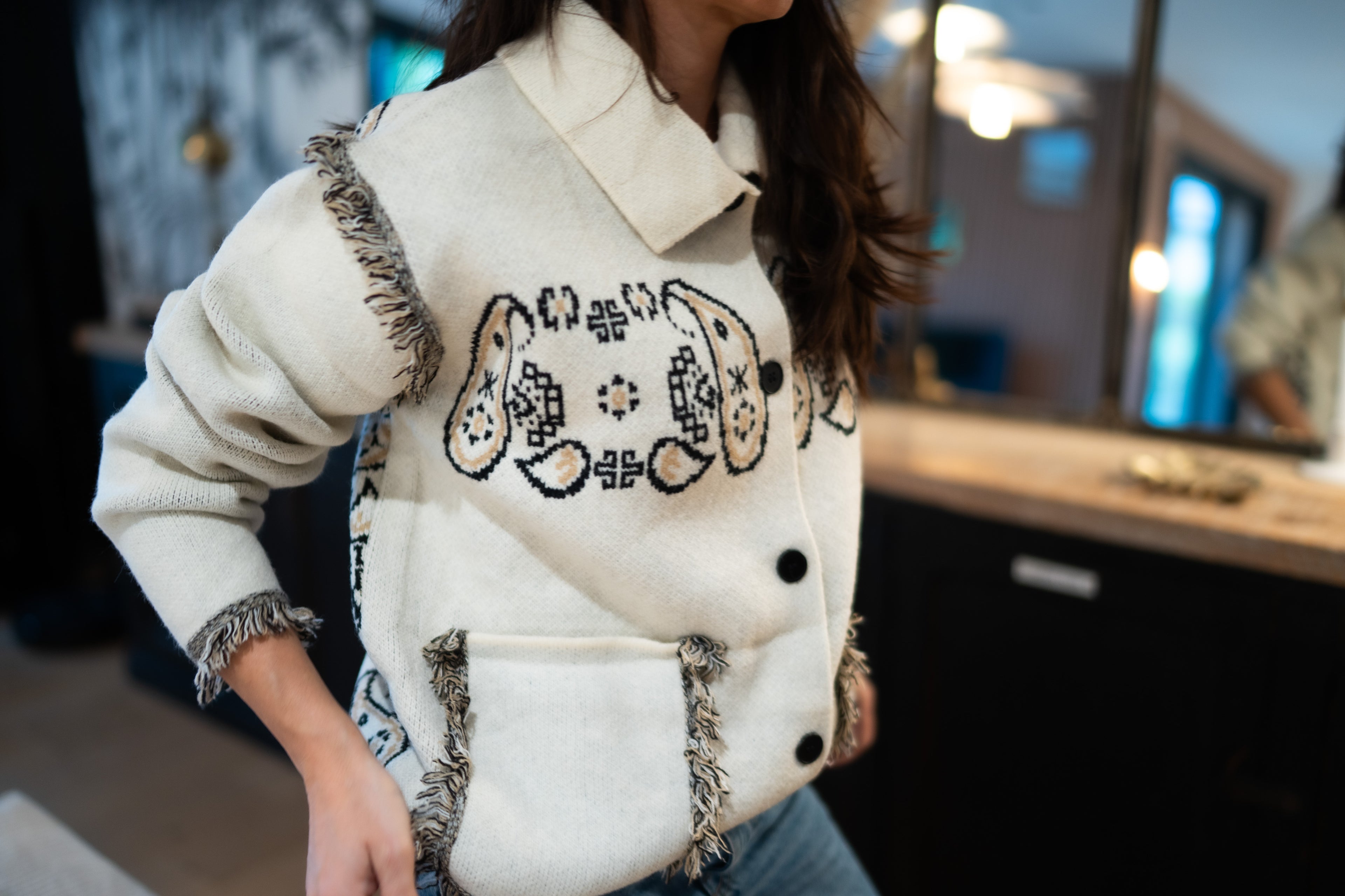 Veste Gilet Bandana créme