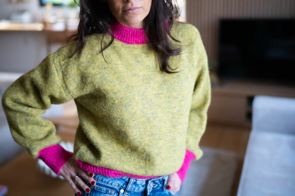 Pull Sonia vert/rose