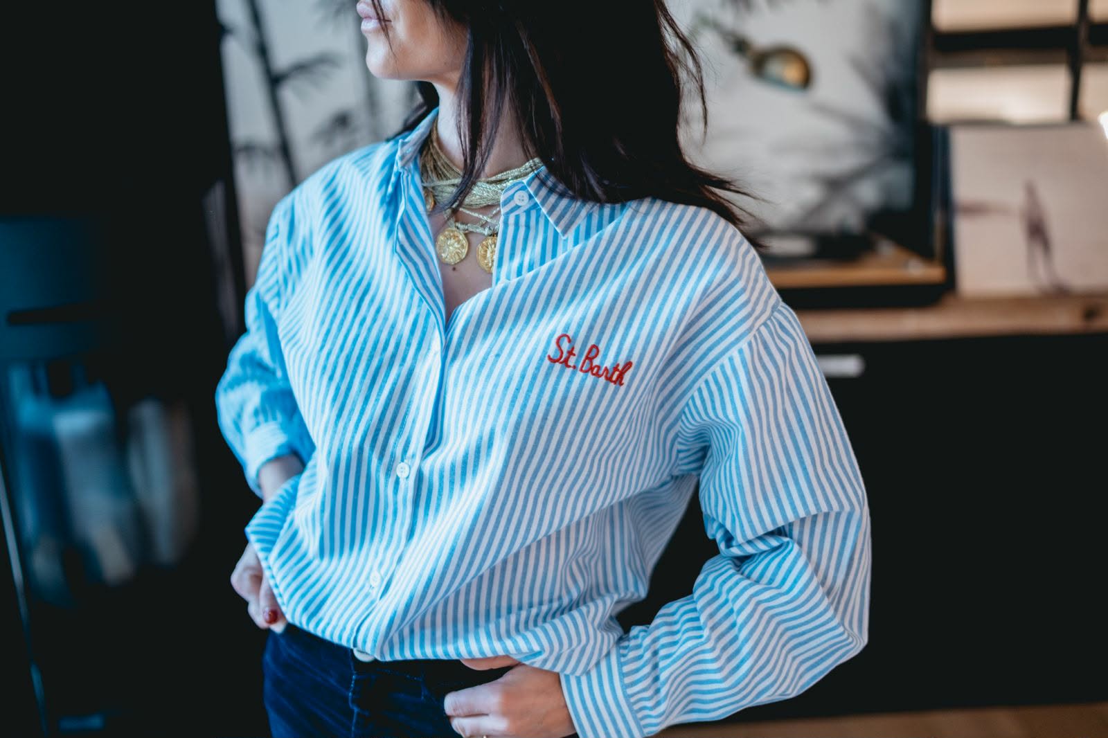 Chemise St Barth Bleue