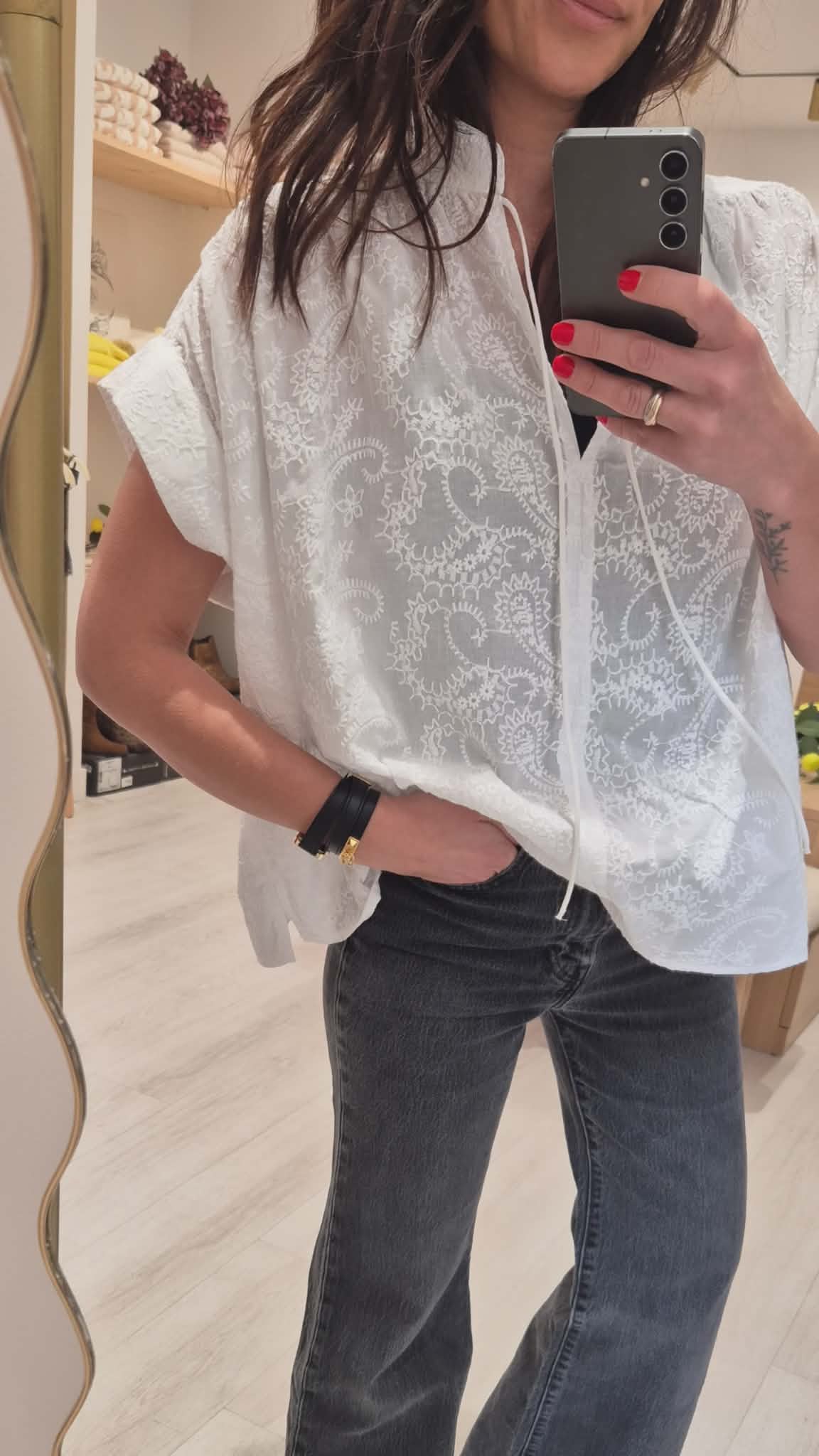 Blouse brodée