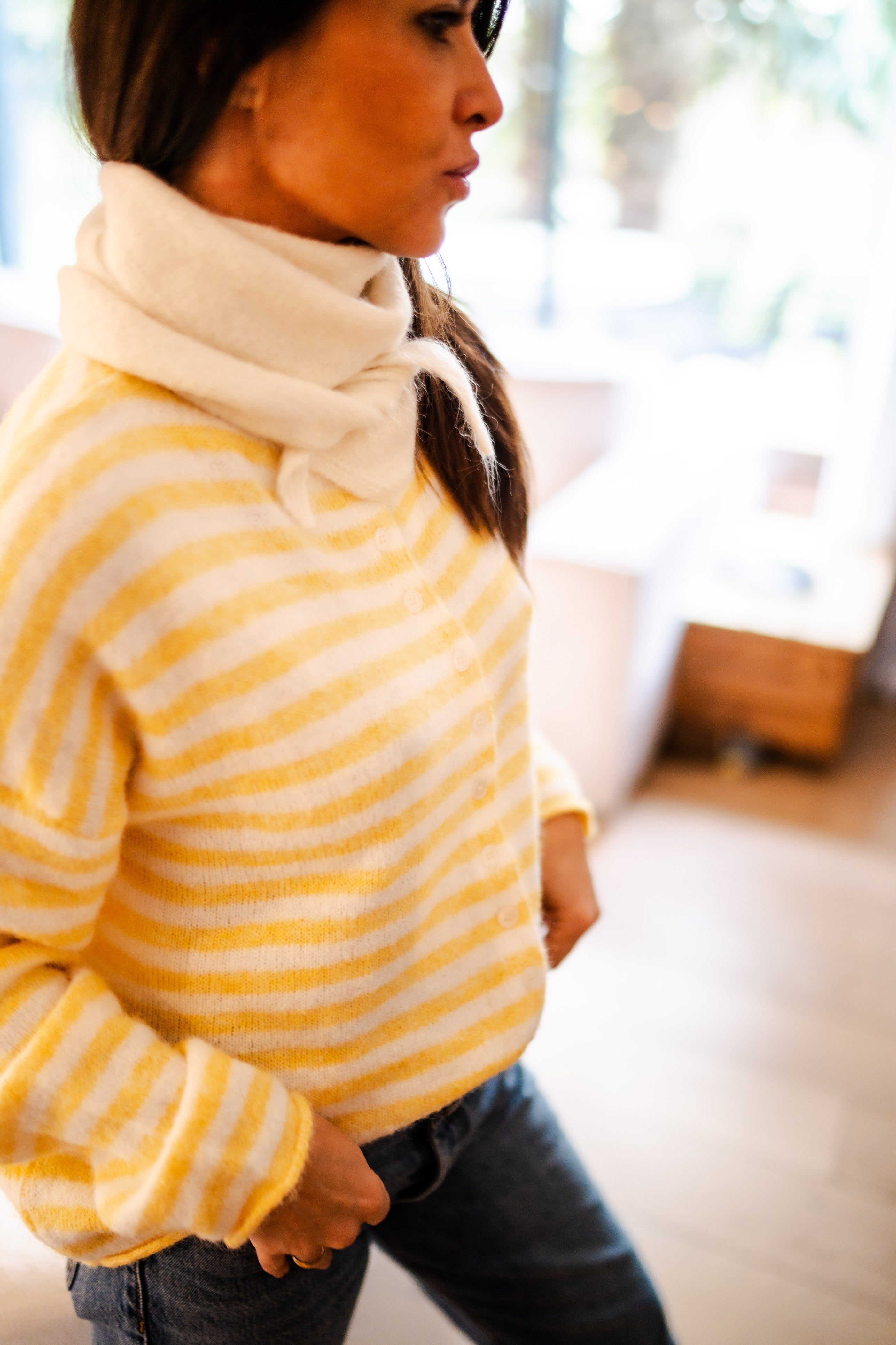 Foulard en laine écru