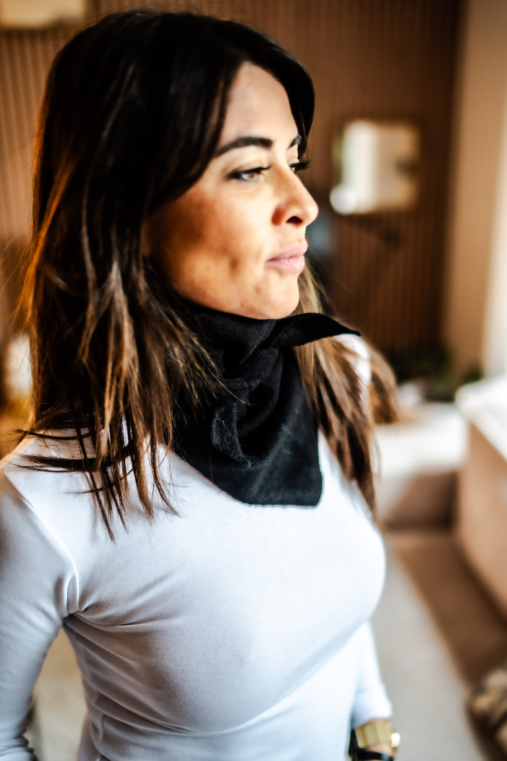 Foulard en laine noir