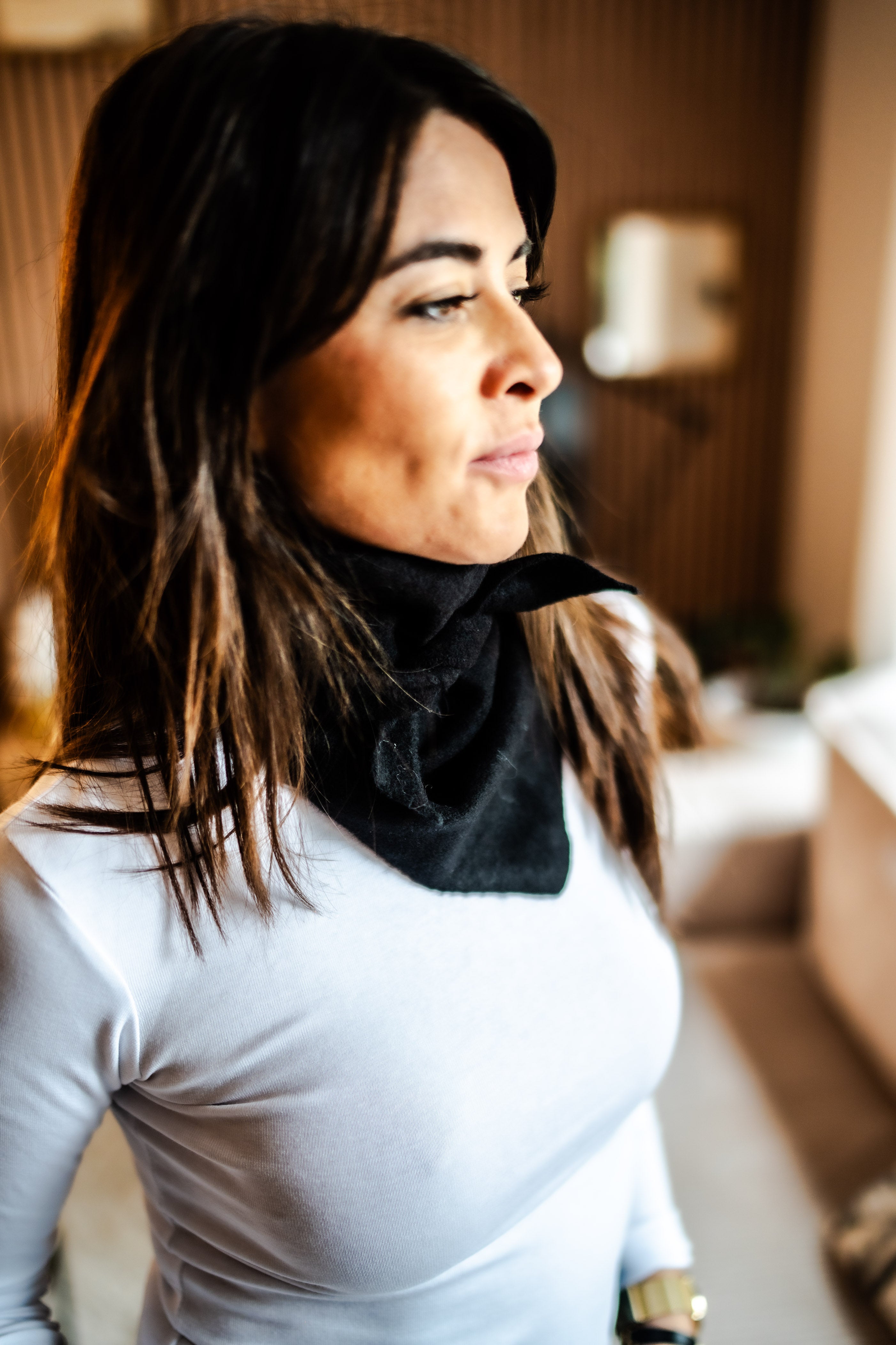 Foulard en laine noir