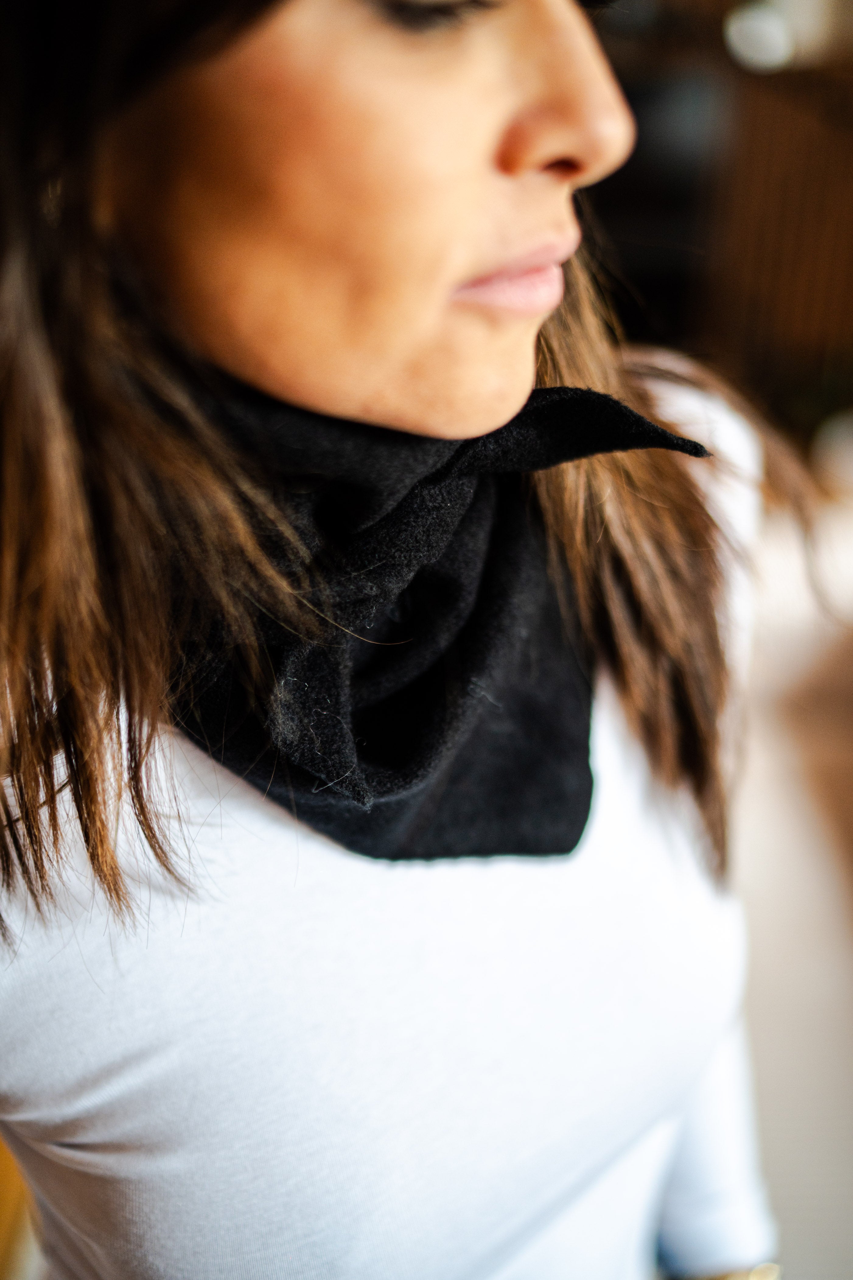 Foulard en laine noir