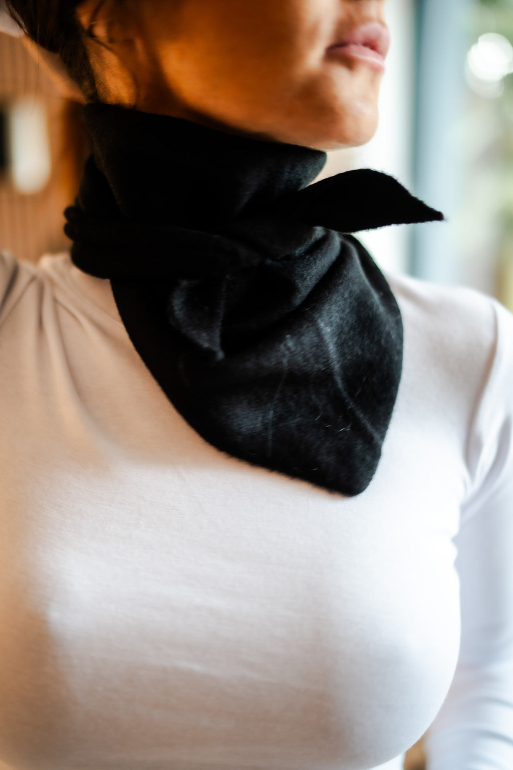 Foulard en laine noir
