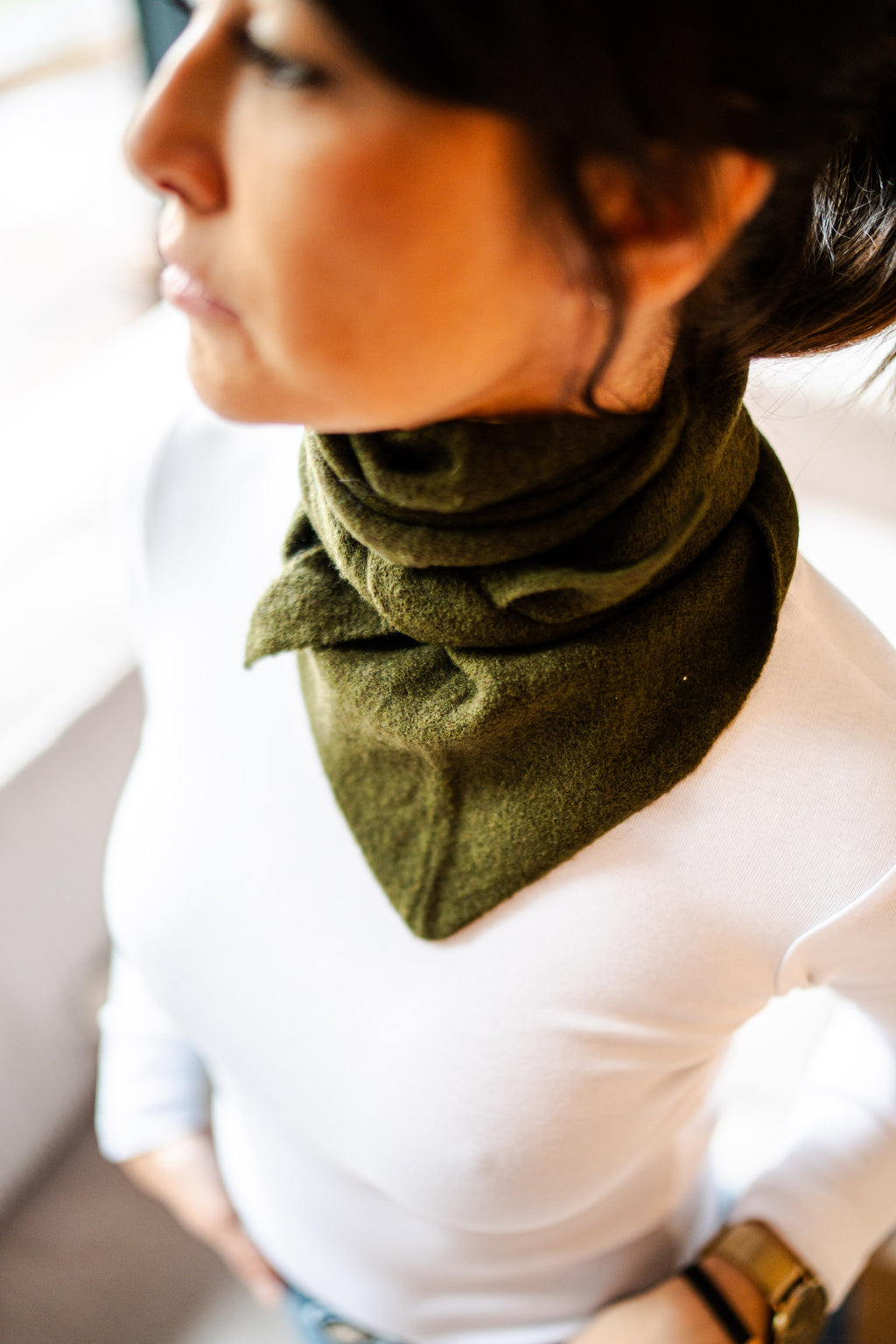 Foulard en laine Kaki