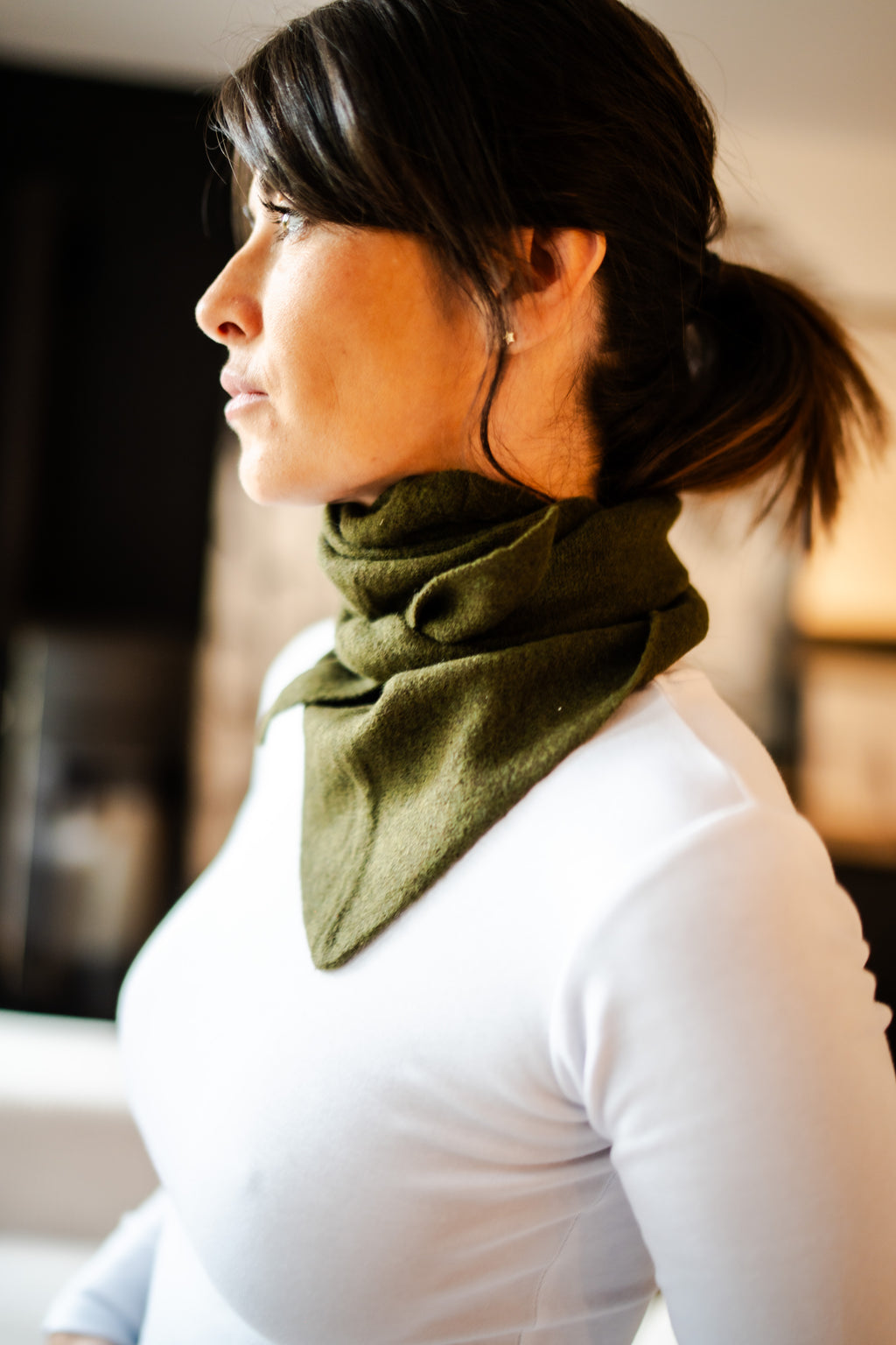 Foulard en laine Kaki