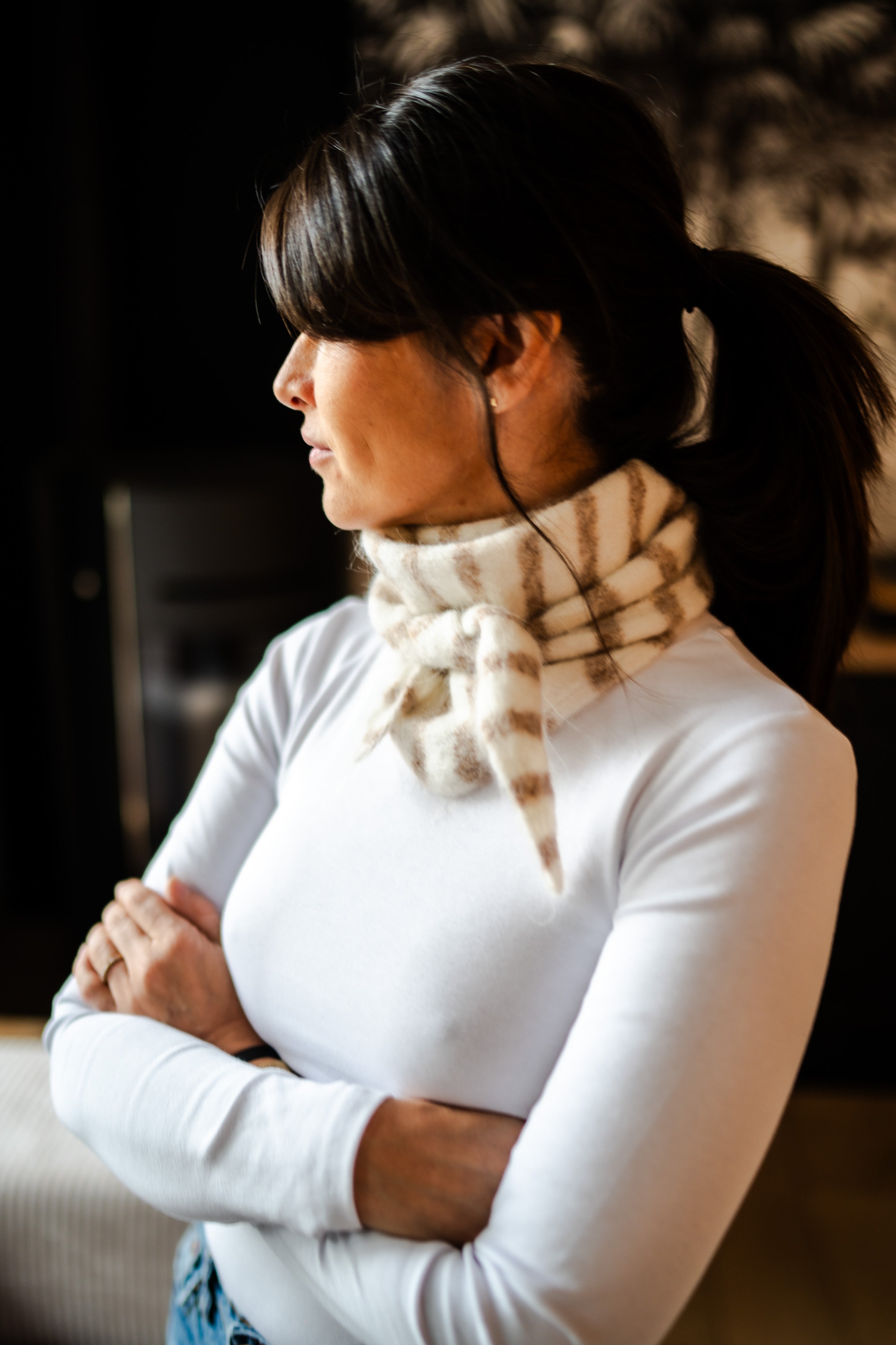 Foulard en laine rayé