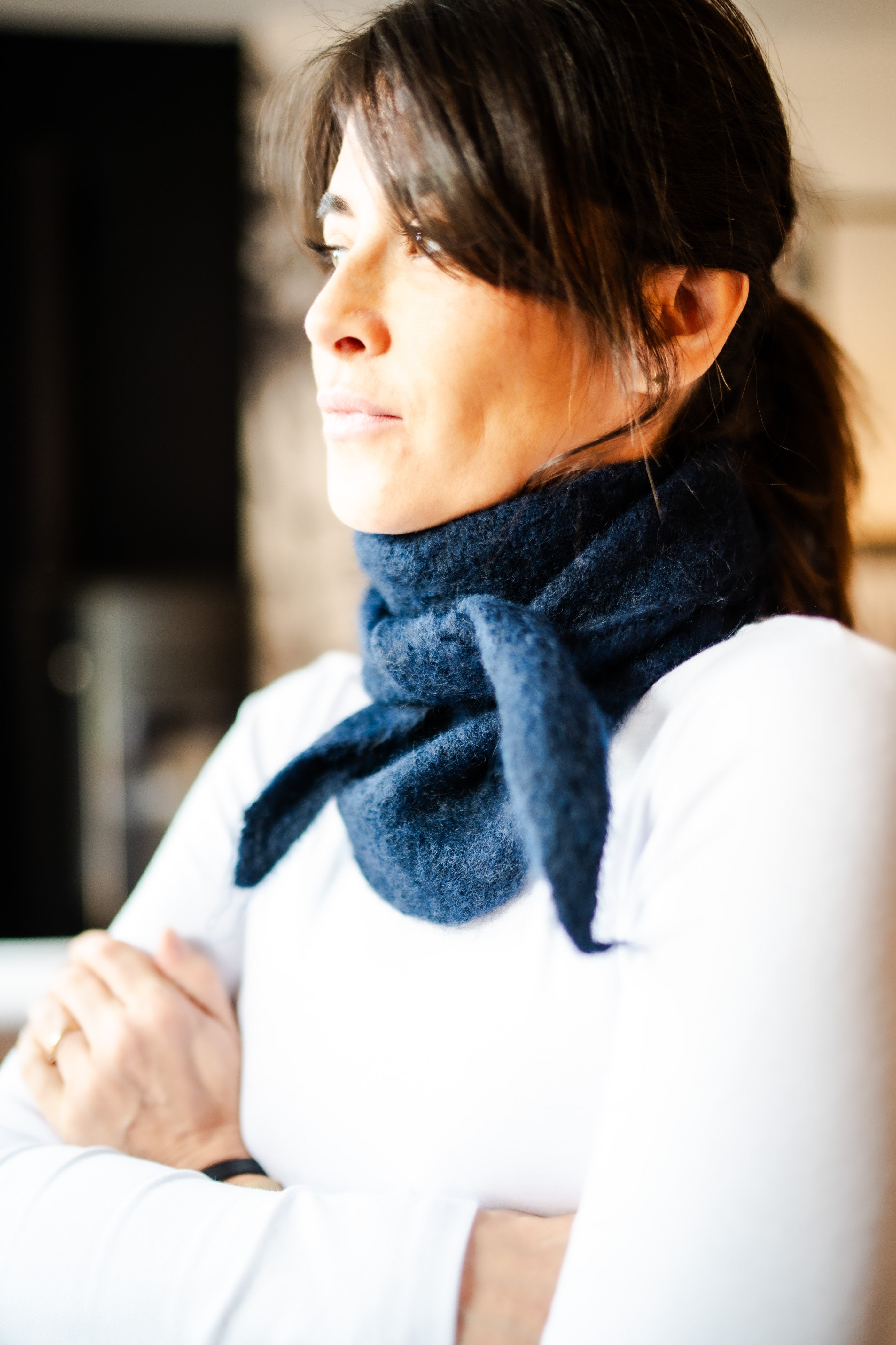 Foulard en laine Marine