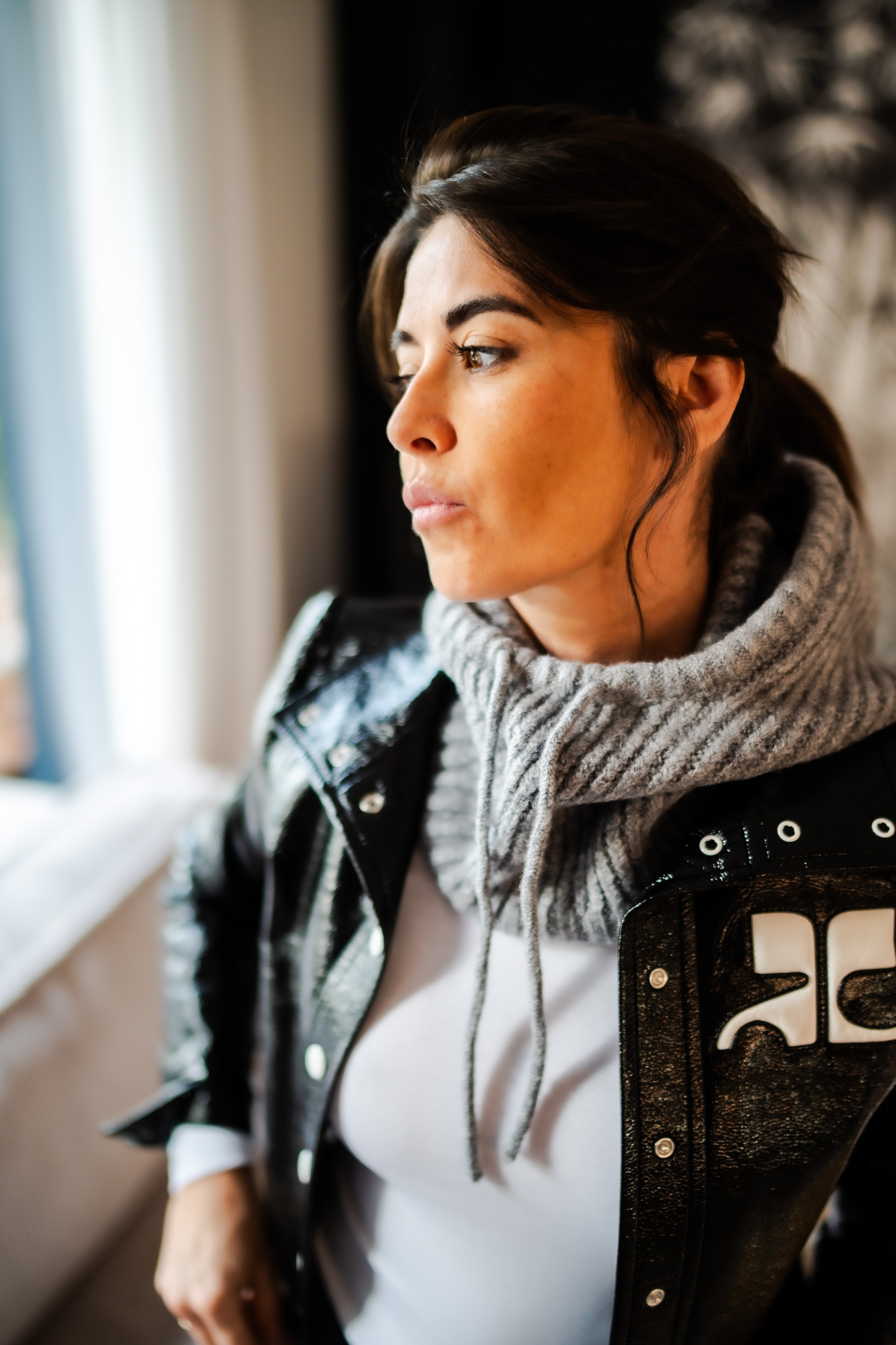 Cagoule en laine Grise