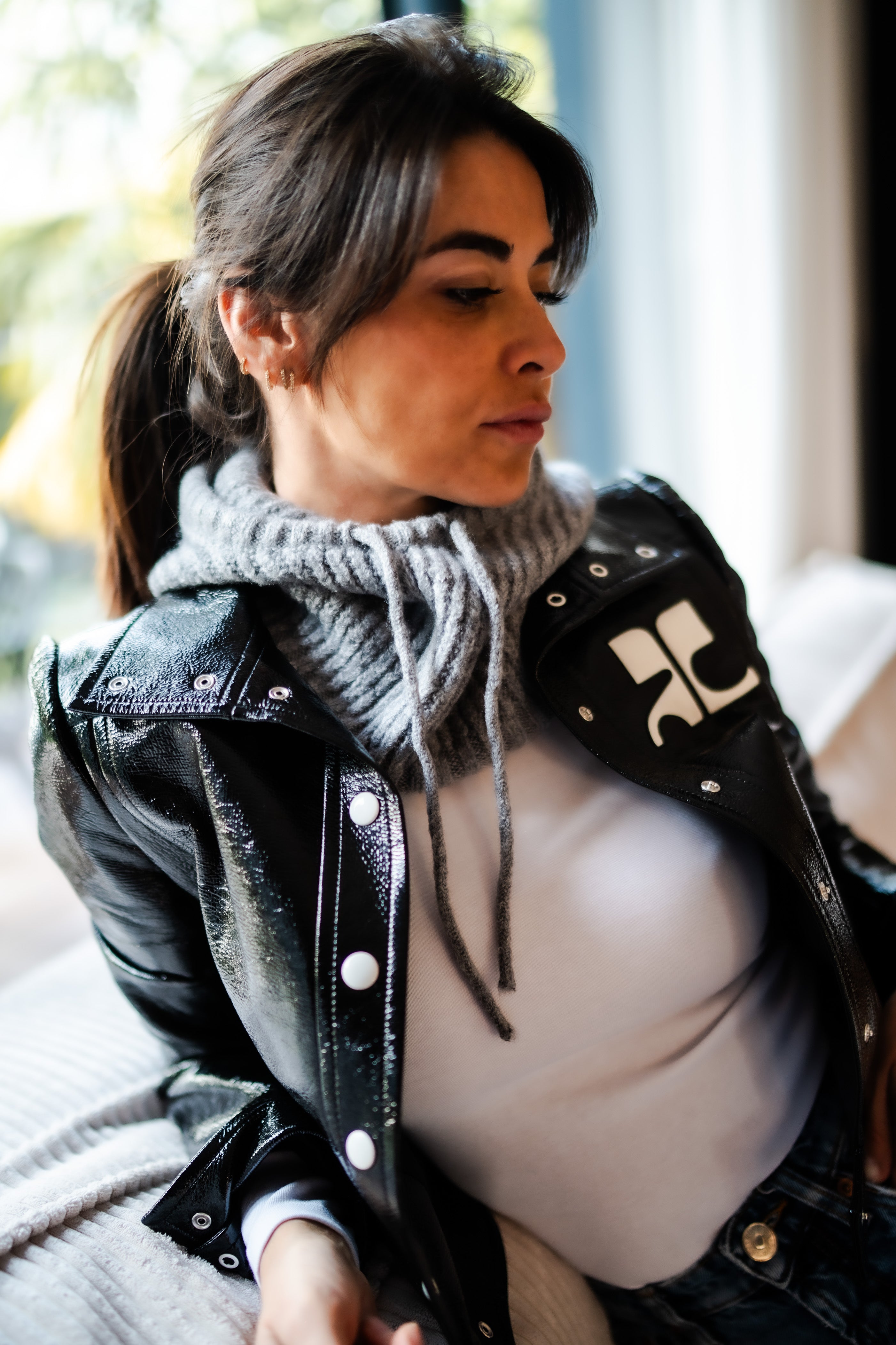 Cagoule en laine Grise