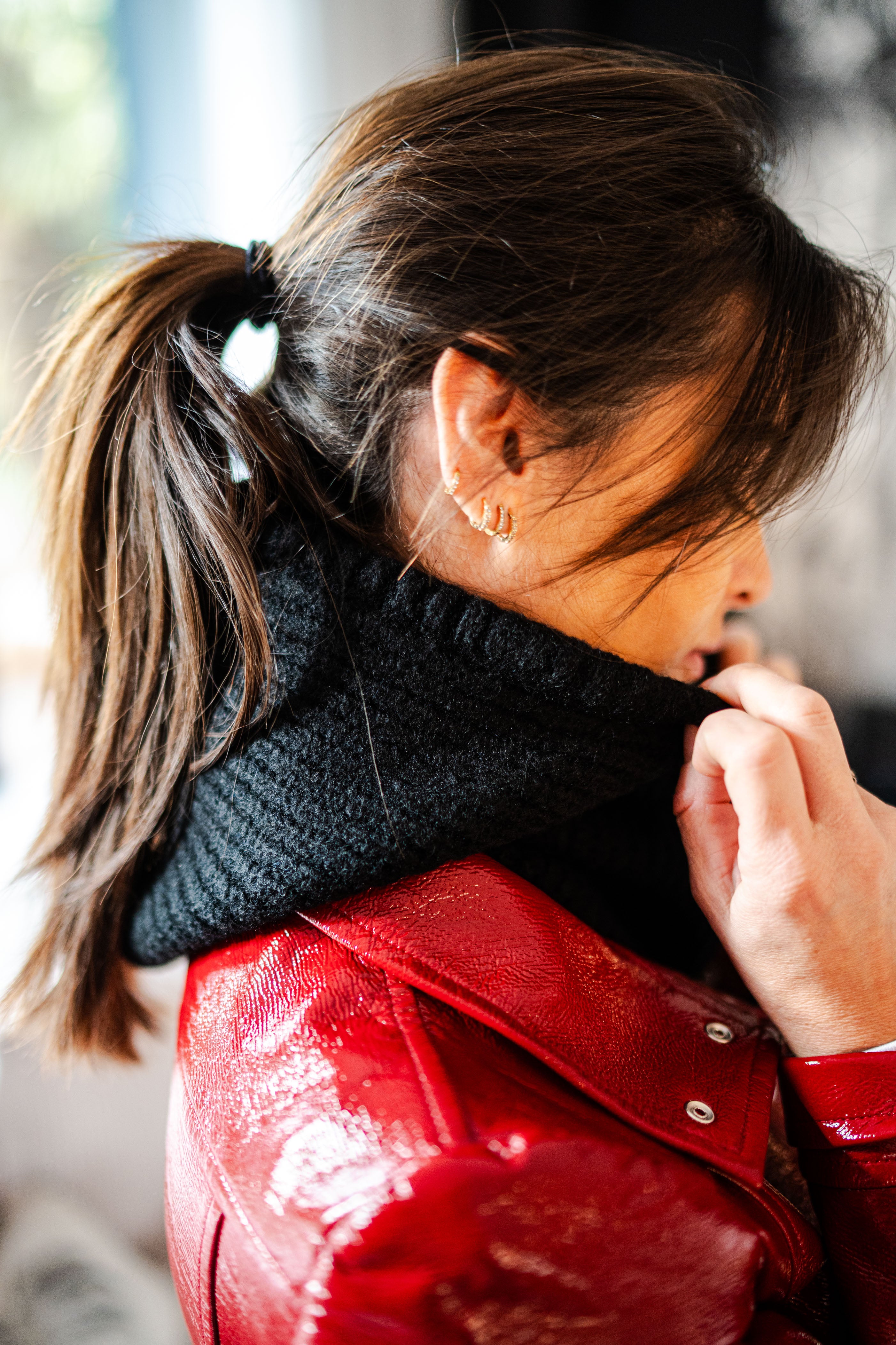 Cagoule en laine noire