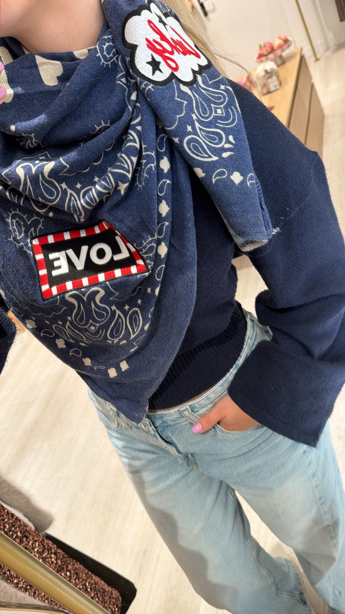 Foulard bandana bleu