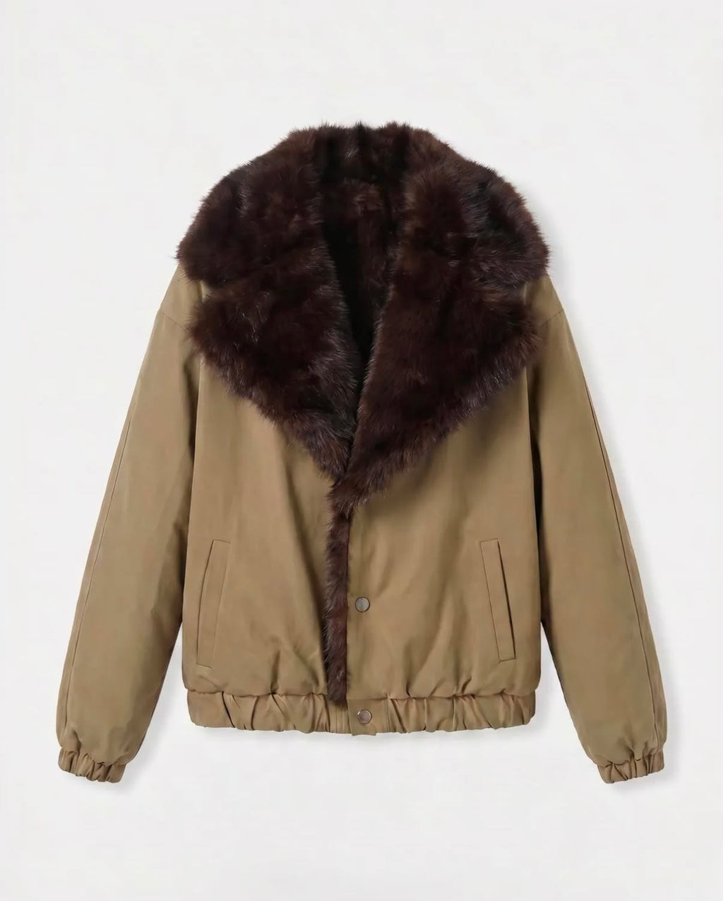 Manteau kaki fausse fourrure
