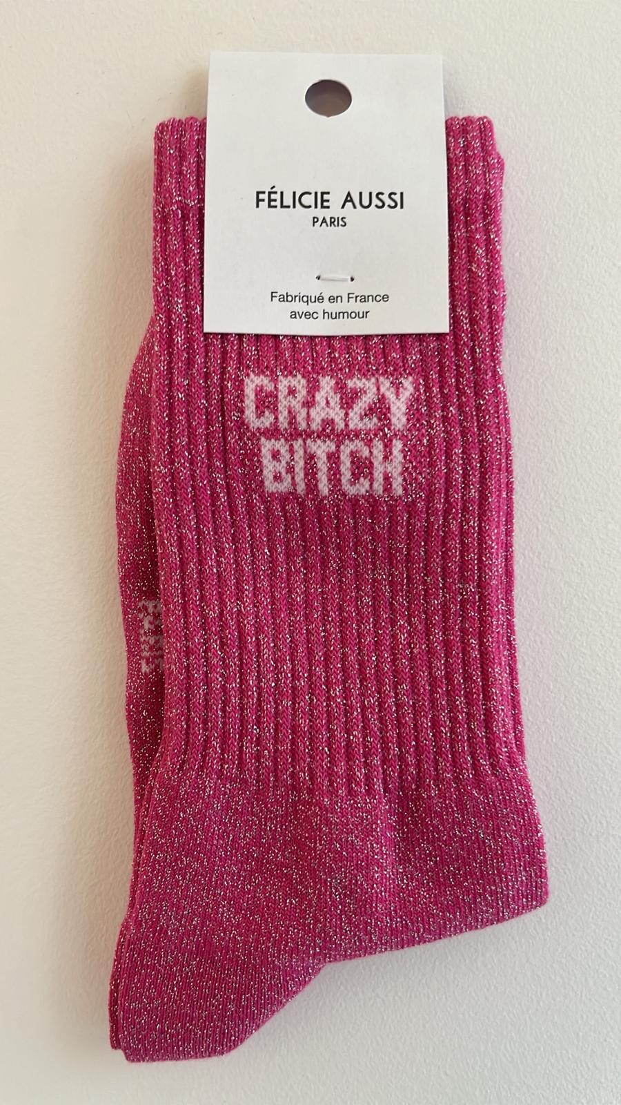 Chaussettes à paillettes CRAZY BITCH
