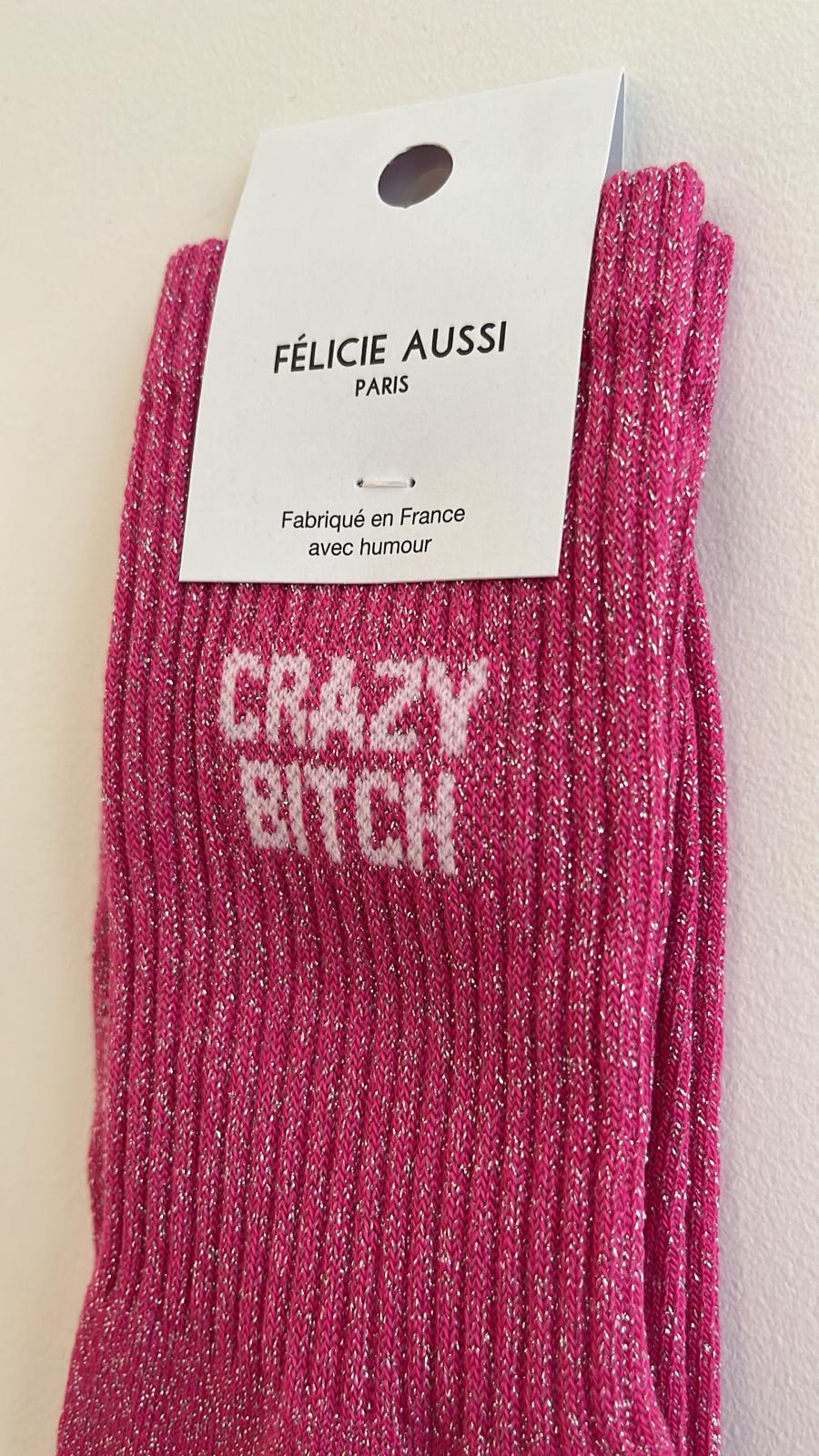 Chaussettes à paillettes CRAZY BITCH