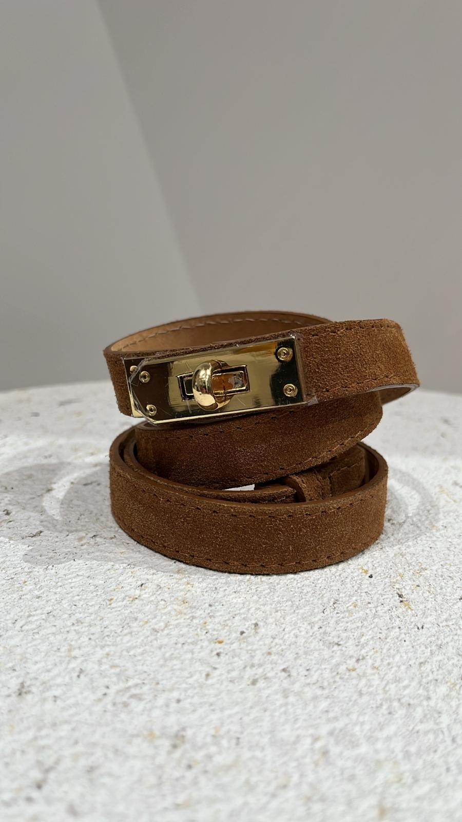 Ceinture marron en daim