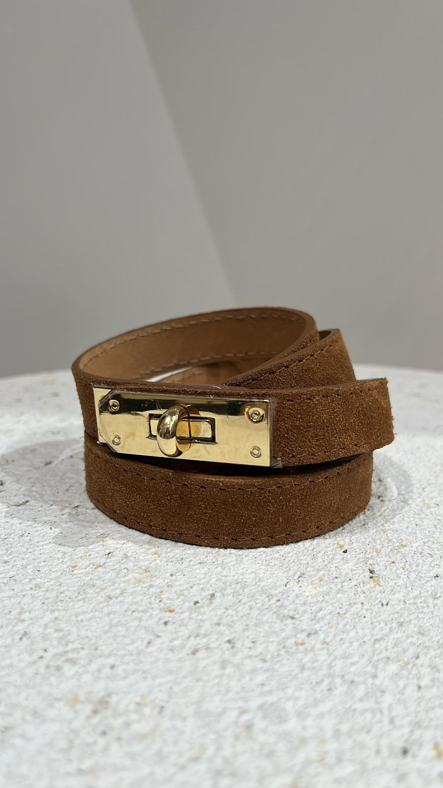 Ceinture marron en daim