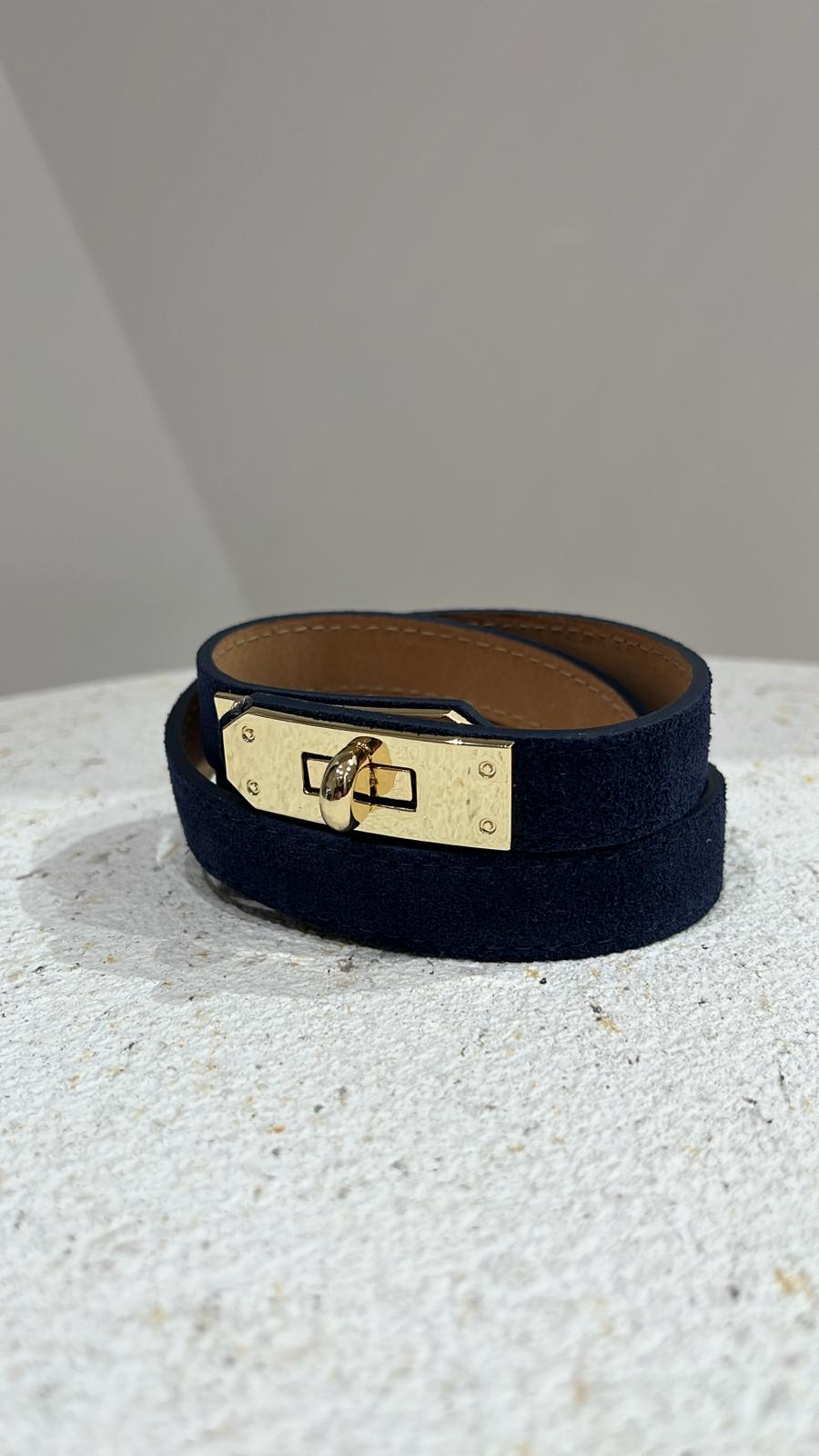 Ceinture marine en daim