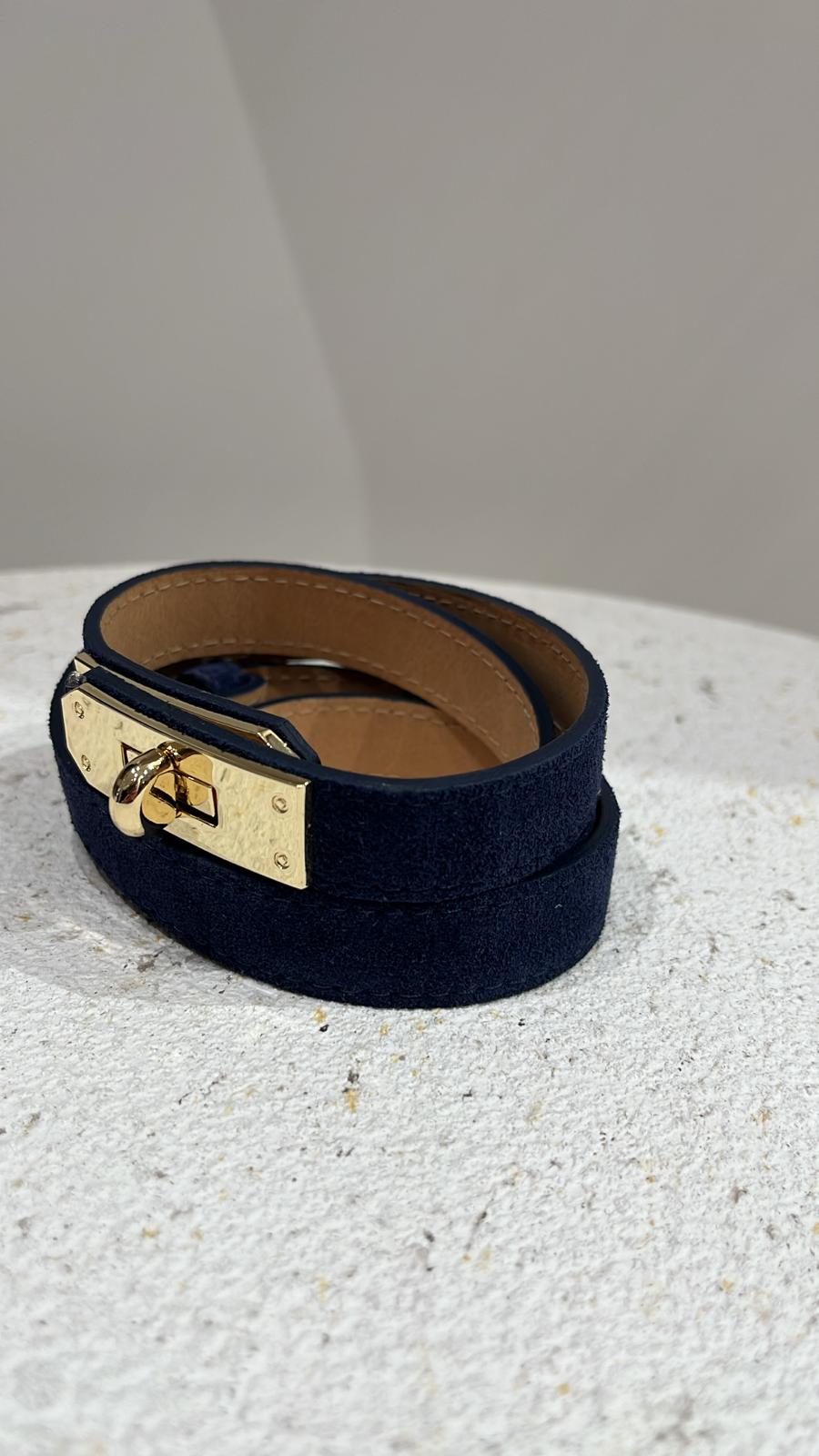 Ceinture marine en daim