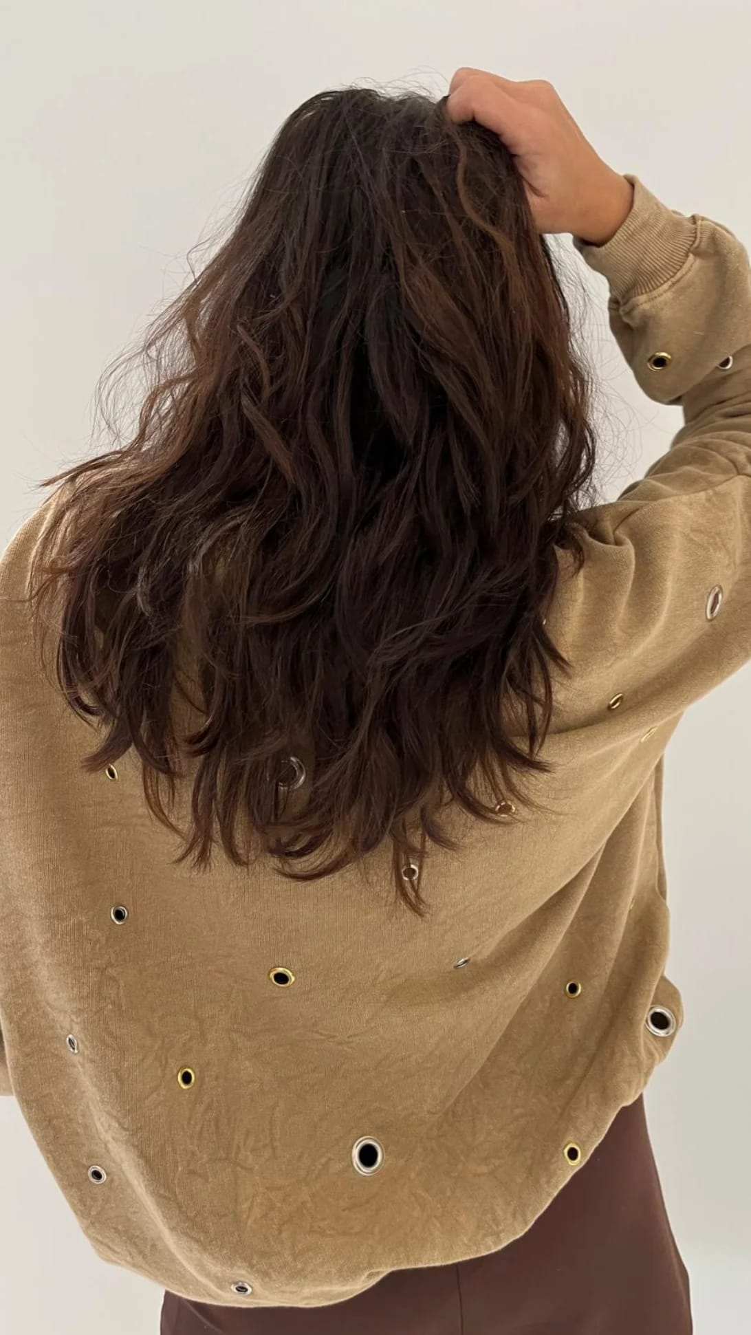 Sweat coupe loose Beige