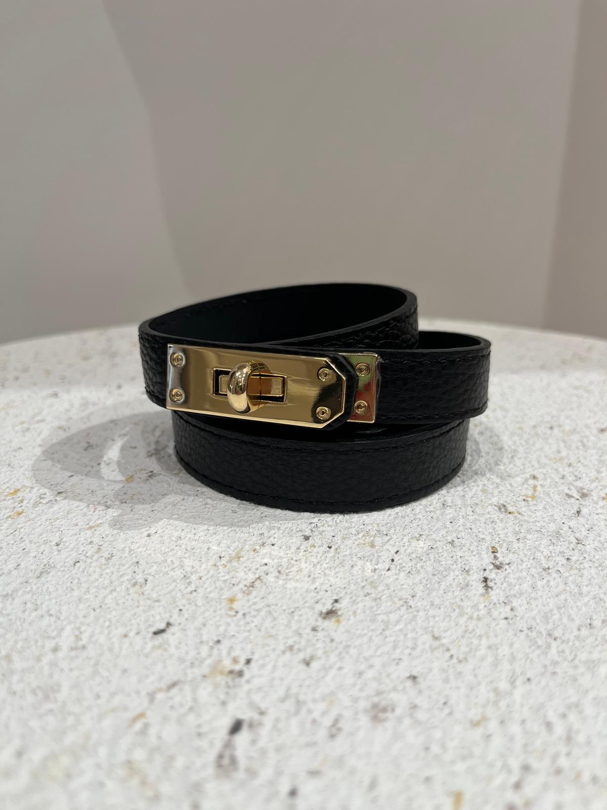 Ceinture en cuir noire