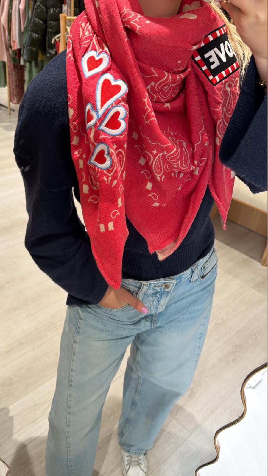 Foulard Bandana Rouge rosé