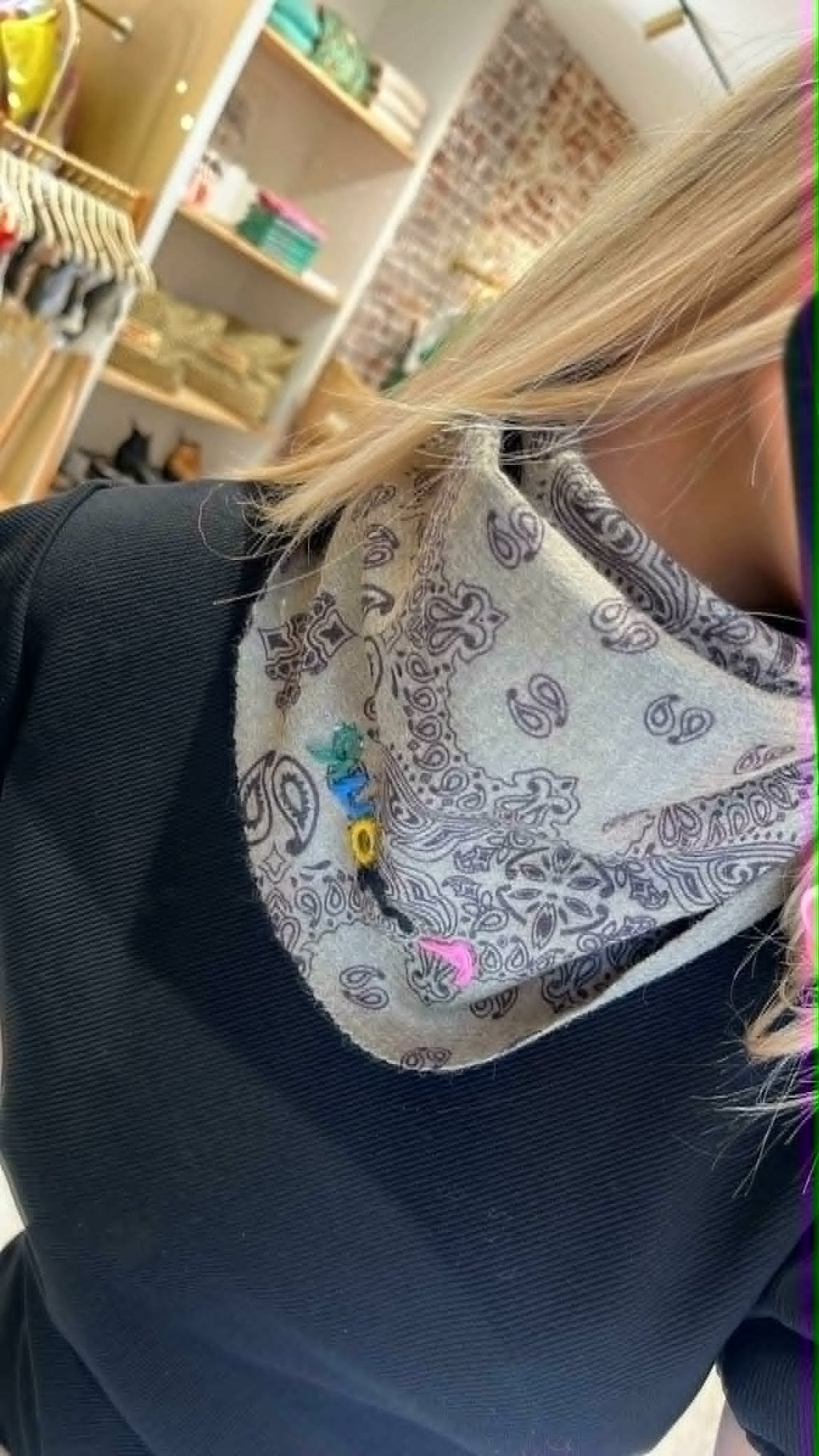 Foulard Kaki bandana AMOUR