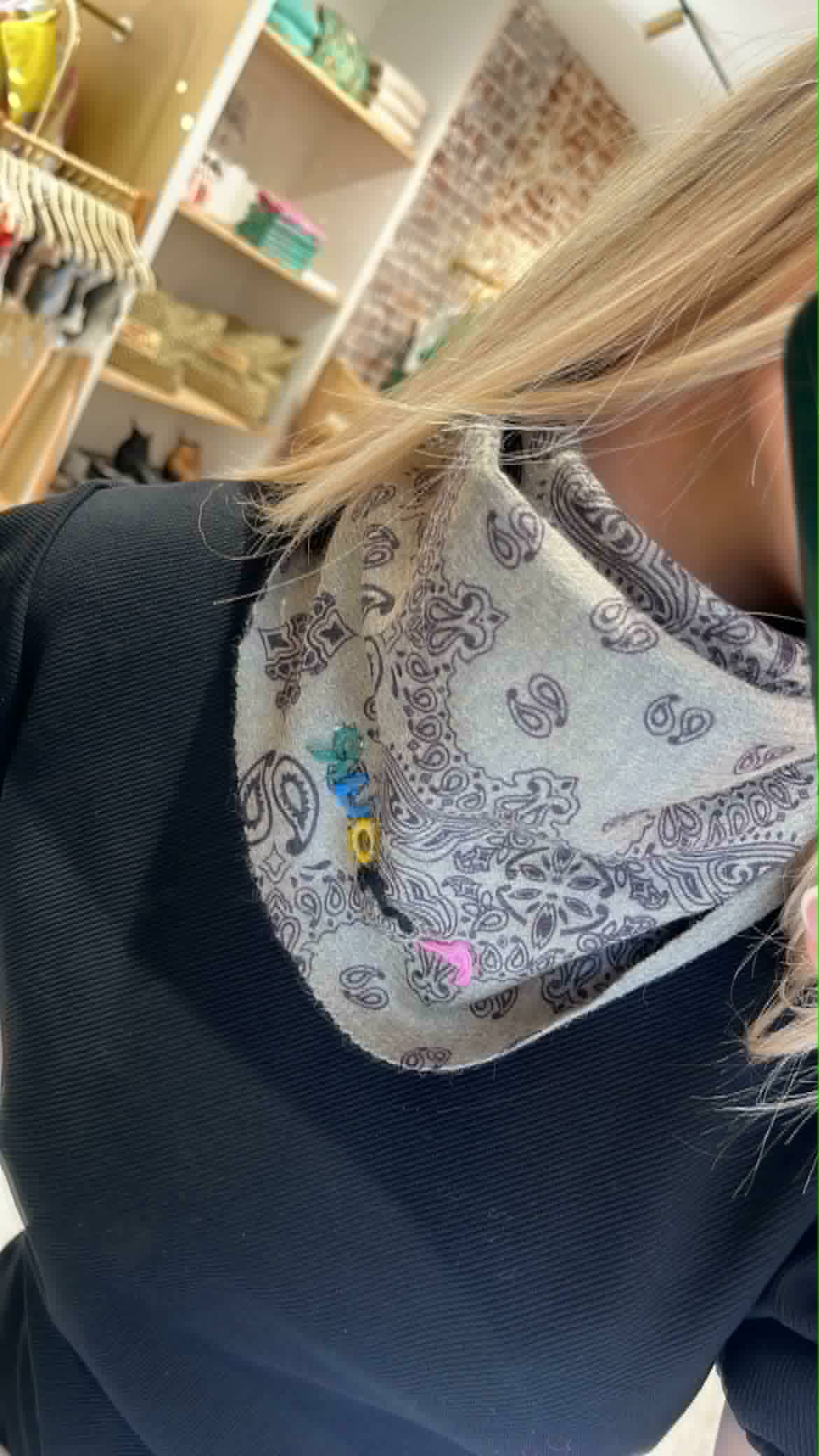 Foulard Kaki bandana AMOUR